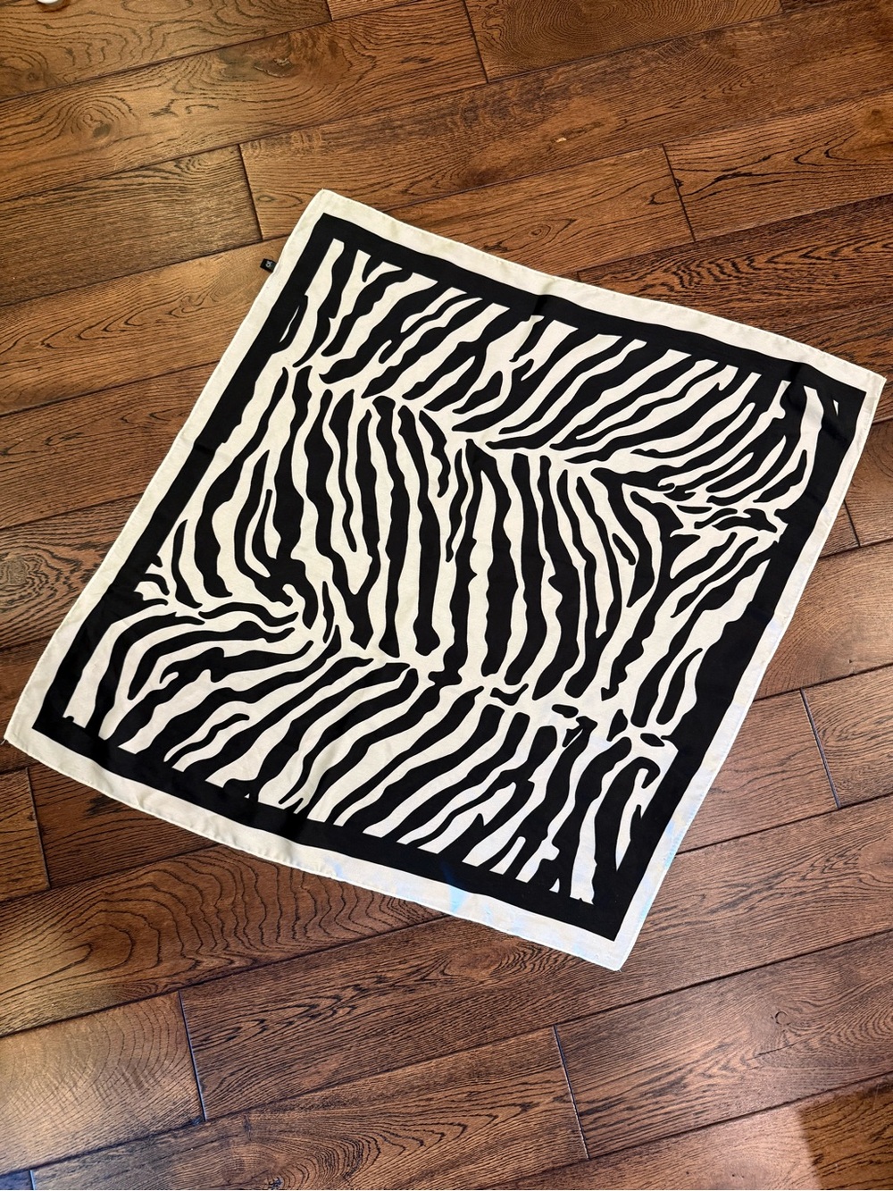 Two Animal Print Scarves: 1 Black & White Zebra Print and 1 Brown Cheetah Print
